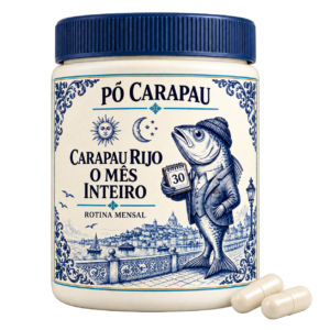 Carapau Rijo o Mês Inteiro — rotina mensal, embalagem recortada com duas cápsulas.