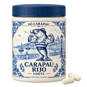 Carapau Rijo — potenciador forte, embalagem recortada com duas cápsulas.